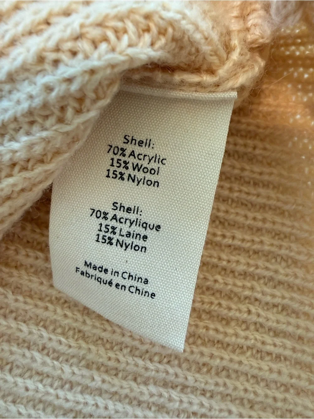 L'AGENCE Antonella Crossover Wrap Sweater Tan Sand Size M Wool Blend Knit
